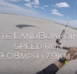 Kite landboarding speed 49,08 mph GoPro 4K